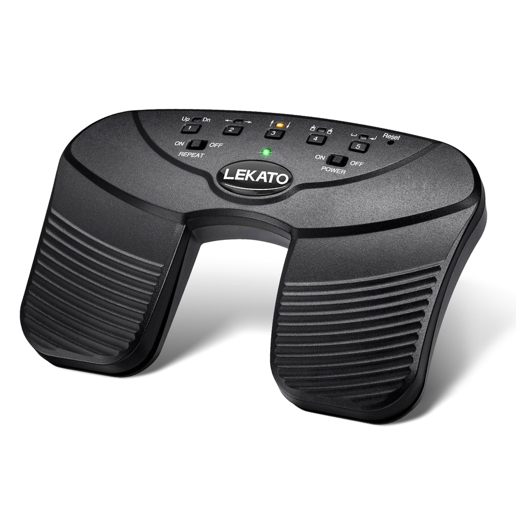 LEKATO Bluetooth Page Turner Pedal, Rechargeable Wireless Page Turner, Silent Foot Pedal