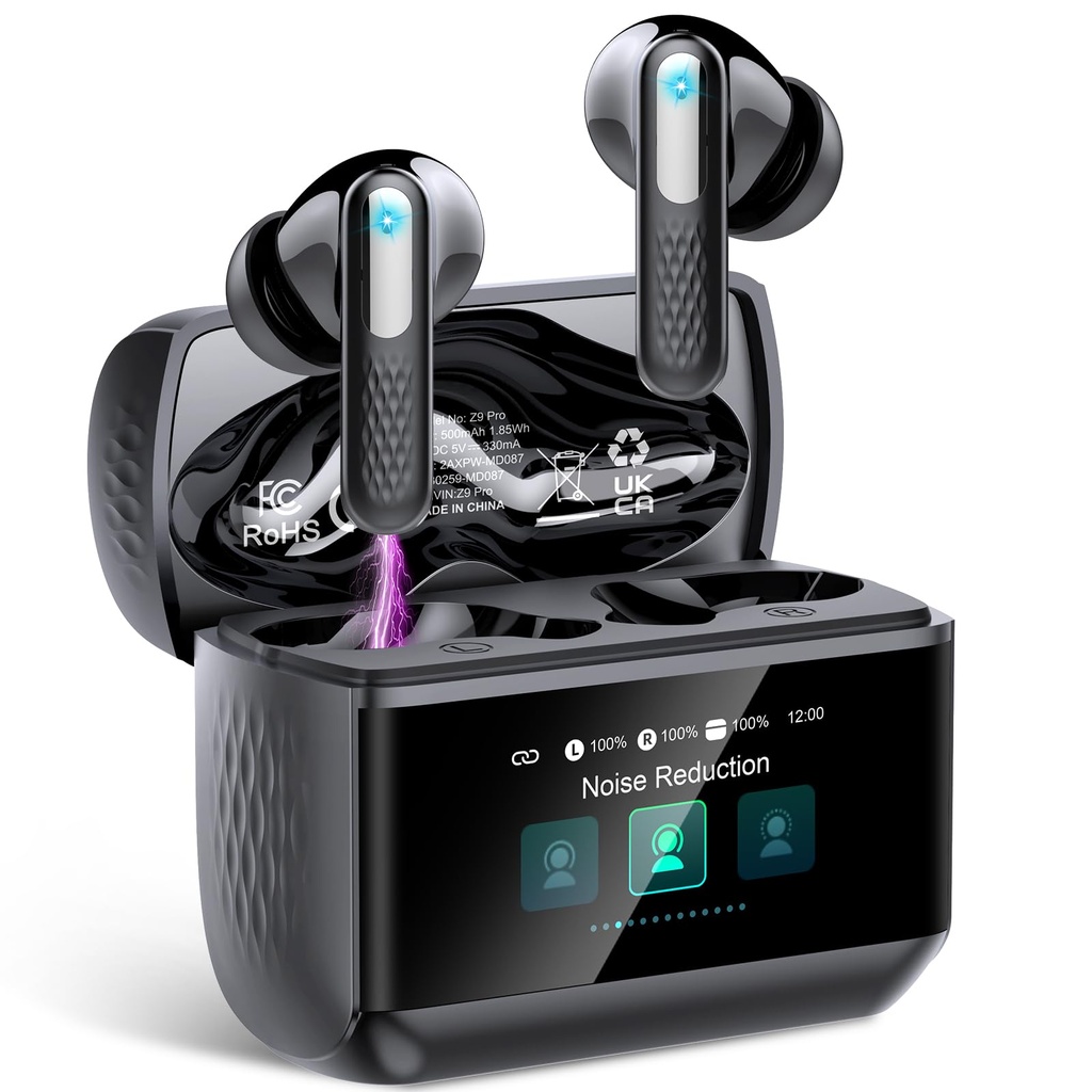 Wireless Earbuds, 5 EQ Modes Bluetooth 5.4 Headphones In Ear with ANC/ENC Noise Cancelling