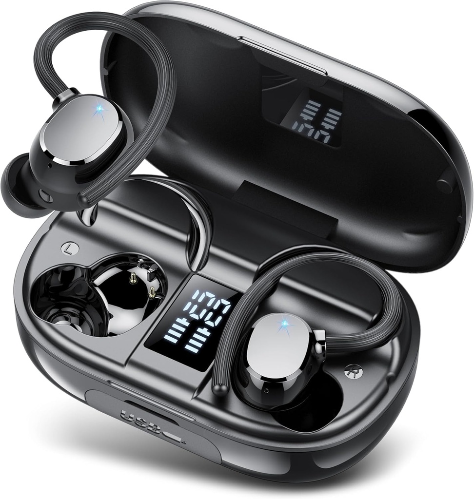 Wireless Headphones, Bluetooth 5.3 Headphones Sport with 4 ENC Noise Cancelling Mic, 128H E