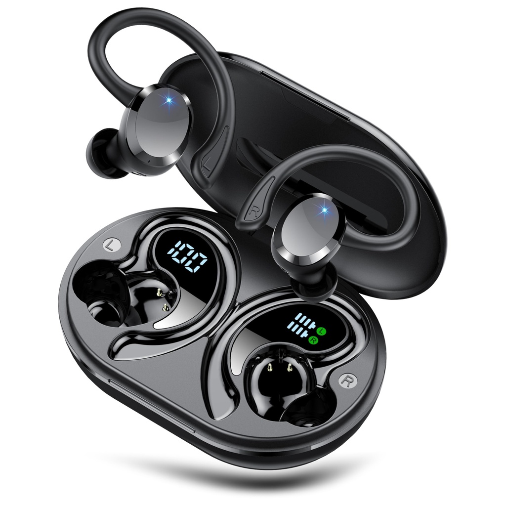 Wireless Earbuds Sport, New Bluetooth 5.4 Headphones with Earhooks, 68H Bluetooth Ear Buds