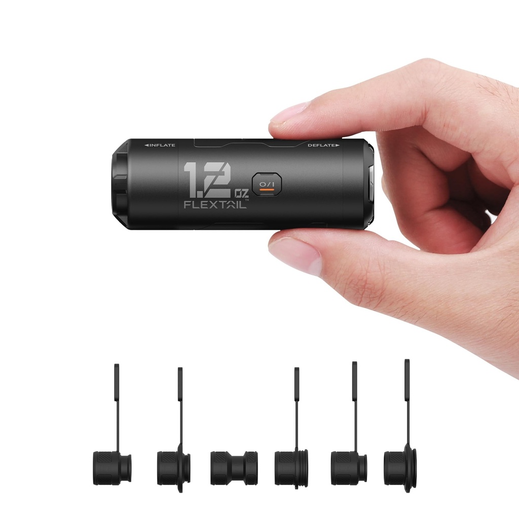 FLEXTAILGEAR Mini Electric Air Pump, 34g Rechargeable Pump for Sleeping Mats, Swappable Bat