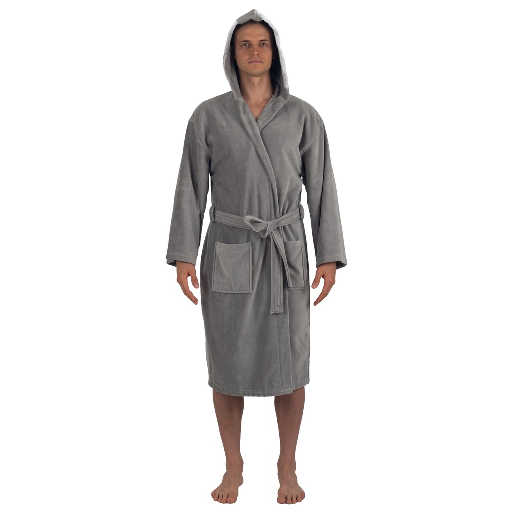 alpine swiss Dane Mens Hooded Bathrobe Pure Cotton Terry Cloth Long Robe for Men Super Absor