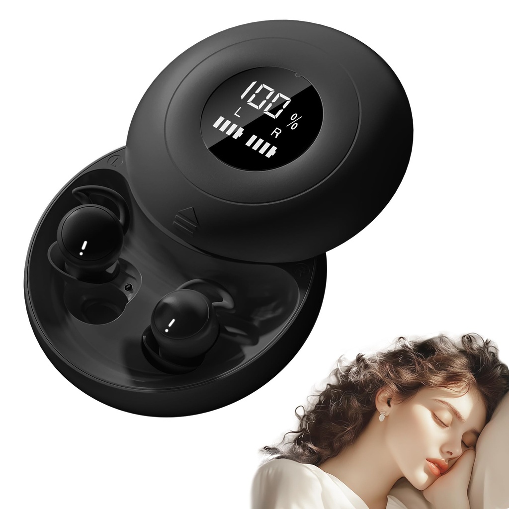 sunvito Sleep Earbuds Bluetooth 6.0, Mini Invisible Silicone Sleep Earbuds for Side Sleeper