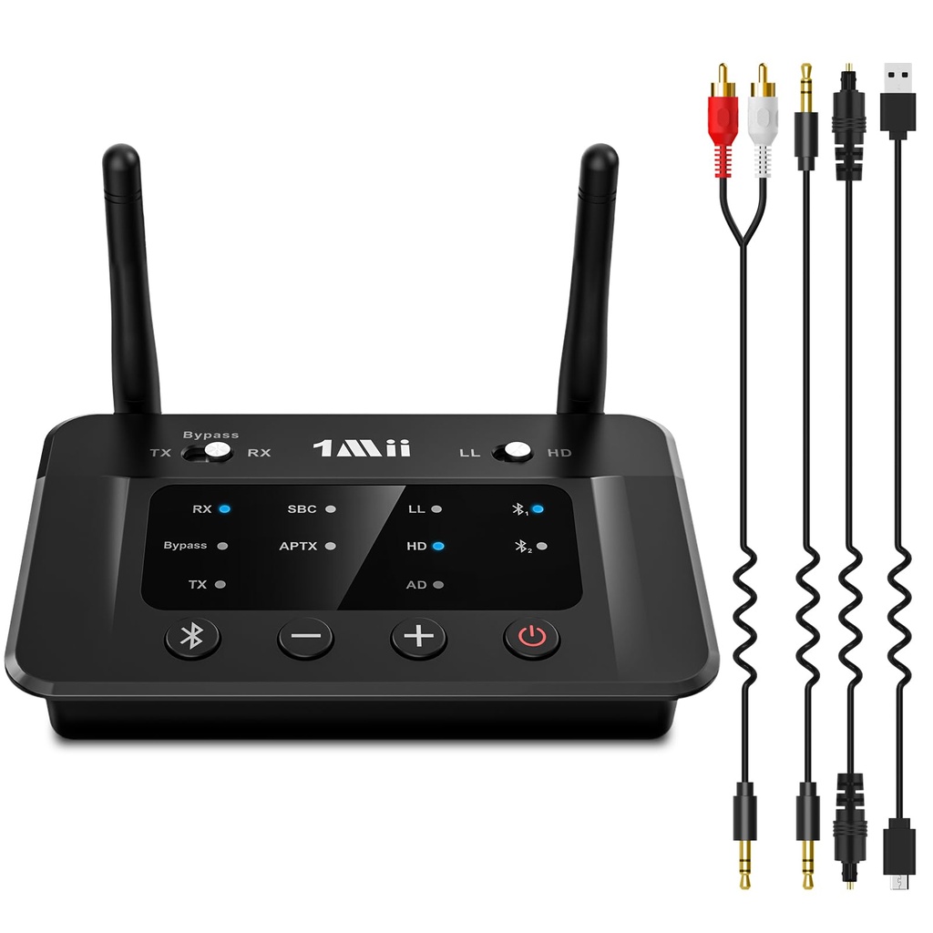 1Mii B03 Bluetooth 5.3 Transmitter Receiver, aptX Adaptive/Low Latency Bluetooth Audio Adaptor