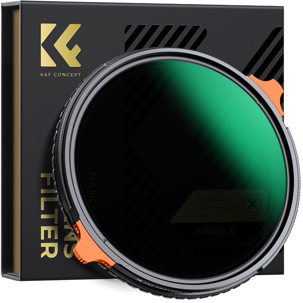 K&F CONCEPT 55mm Variable ND4-64 CPL Filter, ND Polarizing CPL Circular Polarizing Fader 