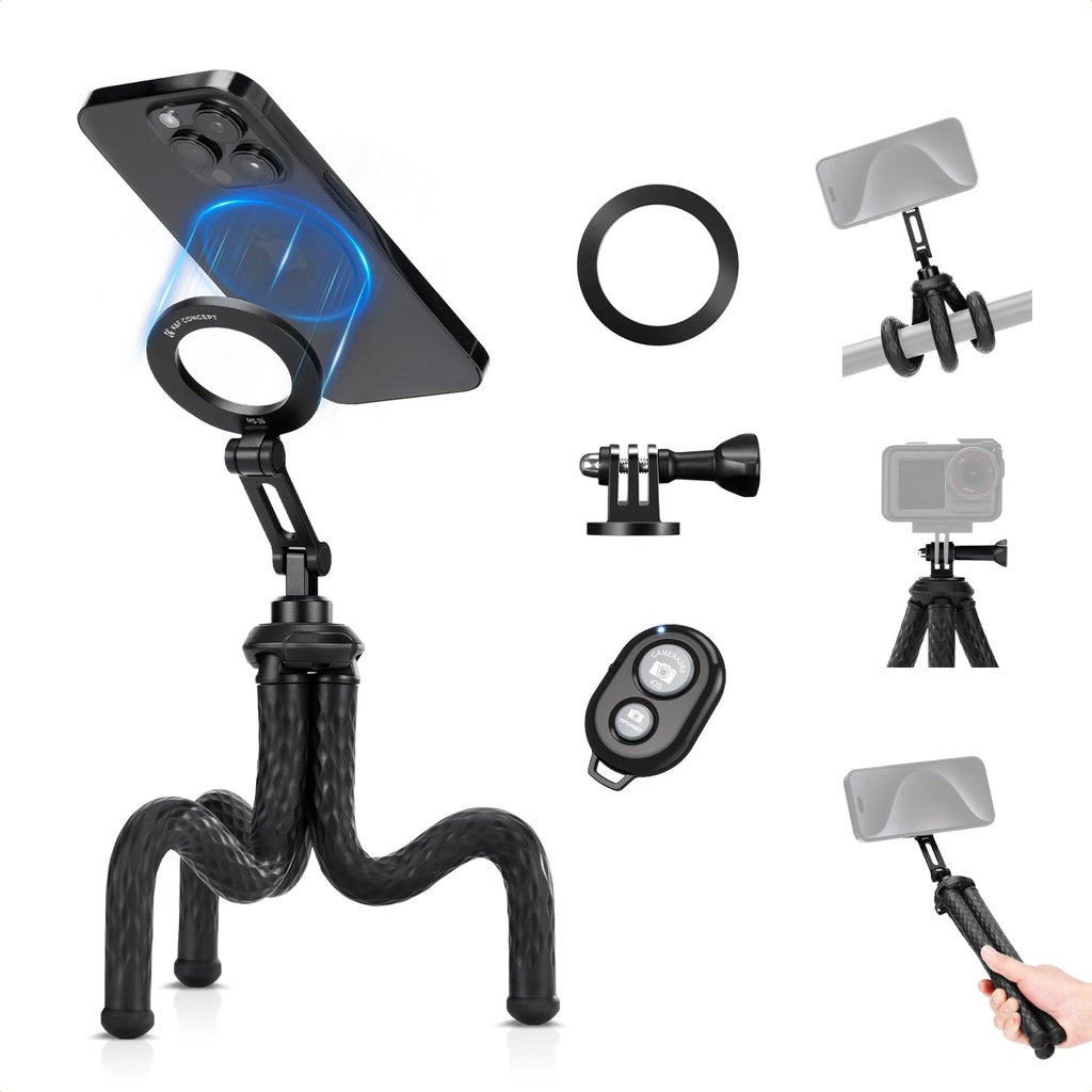 K&F CONCEPT Magnetic Flexible Phone Tripod, Easily Switch Between Horizontal & Vertical