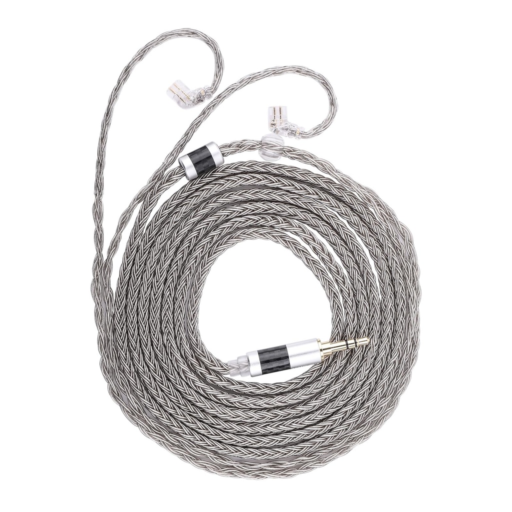 Linsoul Tripowin Zonie IEM Cable, 2m Long Earbud Cord, 16 Core Silver Plated Earphone Cable