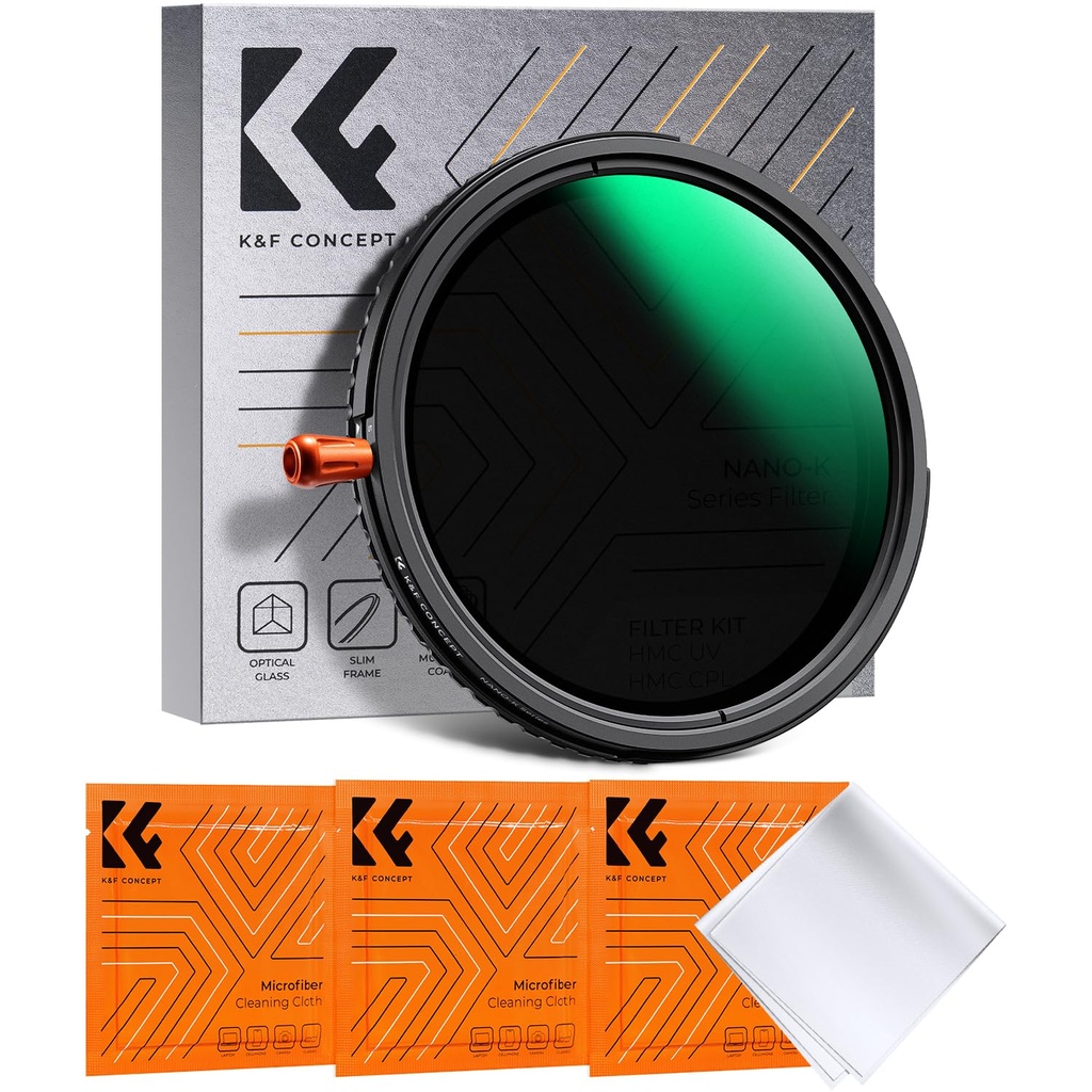 K&F CONCEPT 82mm 3in1 ND & CPL & Black Diffusion 1/4 Filter, Variable ND2-32 Polarising Mis