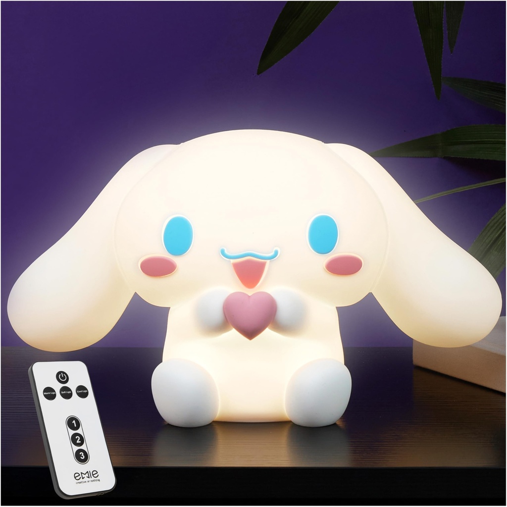 Get Trend Cinnamoroll 3D Silicone Light, USB-Powered Rechargeable Squishy LED Lamp, Remote C