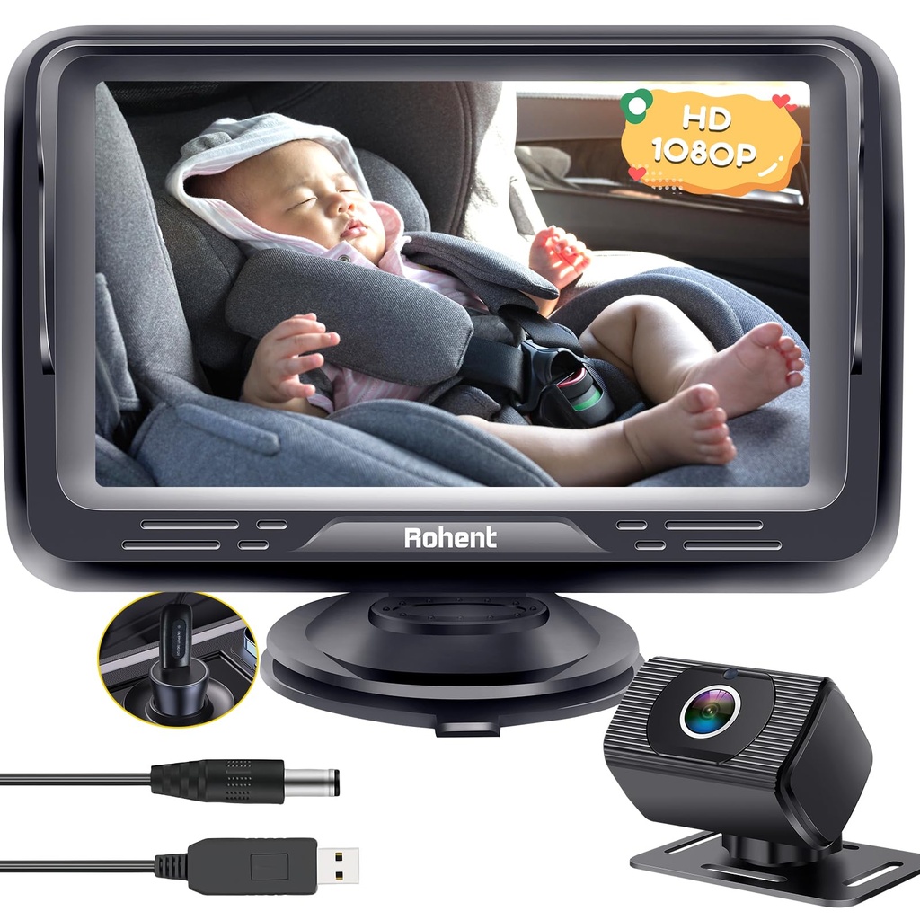 Rohent Baby Car Camera HD 1080P for Backseat: USB Plug and Play Easy to Install - Carseat C