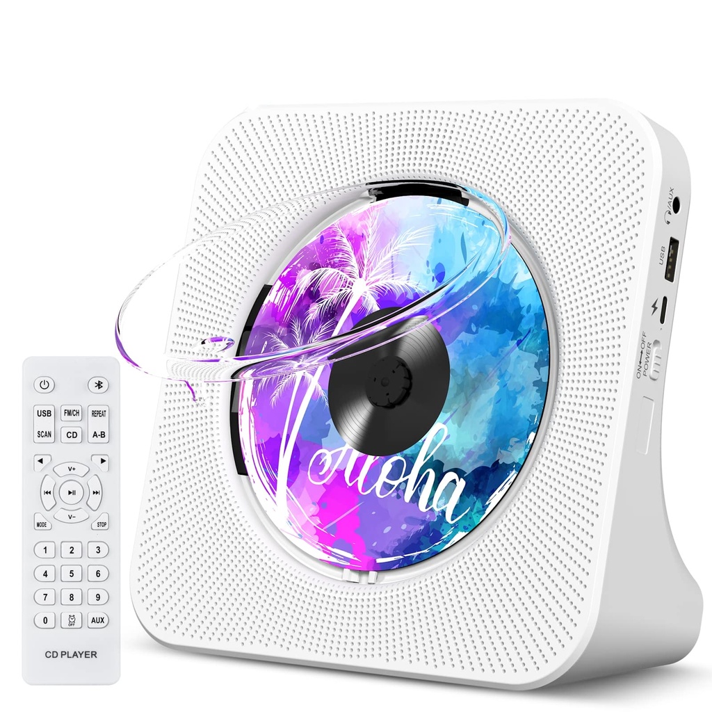 Portable CD Player with Bluetooth, Gueray Desktop CD Players for Home, Bulit-in Double HiFi