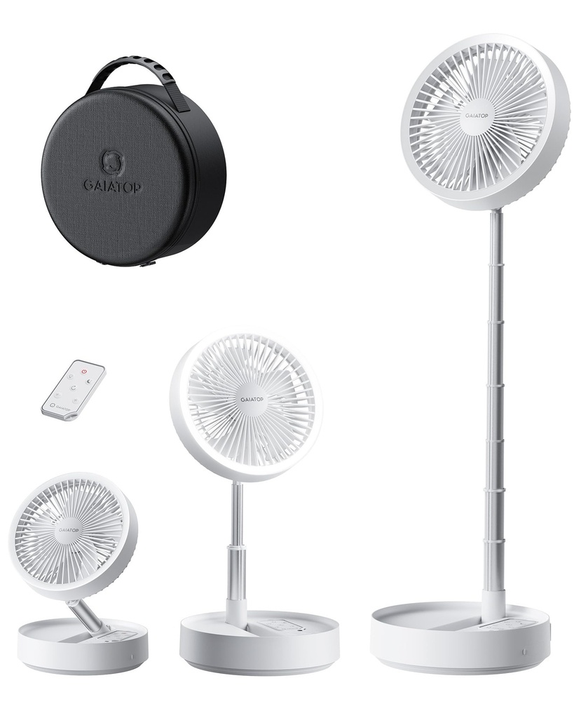 gaiatop Portable Pedestal Fan 16000mAh Power Bank [Max 74h Runtime], Foldable Oscillating S