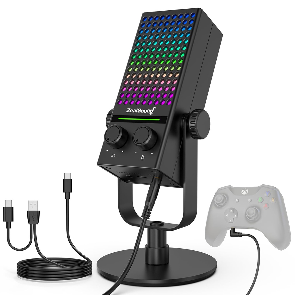 zealsound USB Gaming Microphone for Xbox, PC, Mac, iPhone & Android Ã¢Â€Â“ Noise Reduction