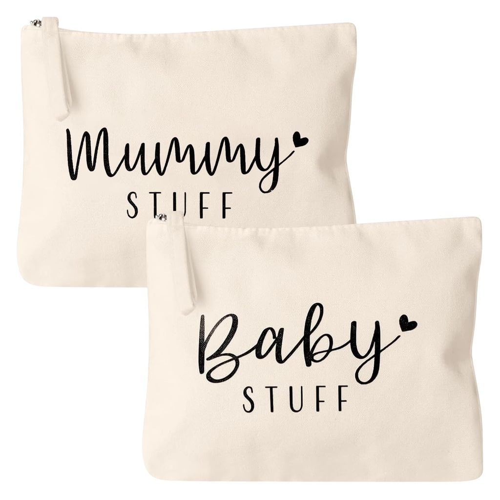 2 Pieces Gifts for Mum for Birth Baby Junk Cosmetic Bag Bag for Expecting Mum Mother Bag wi