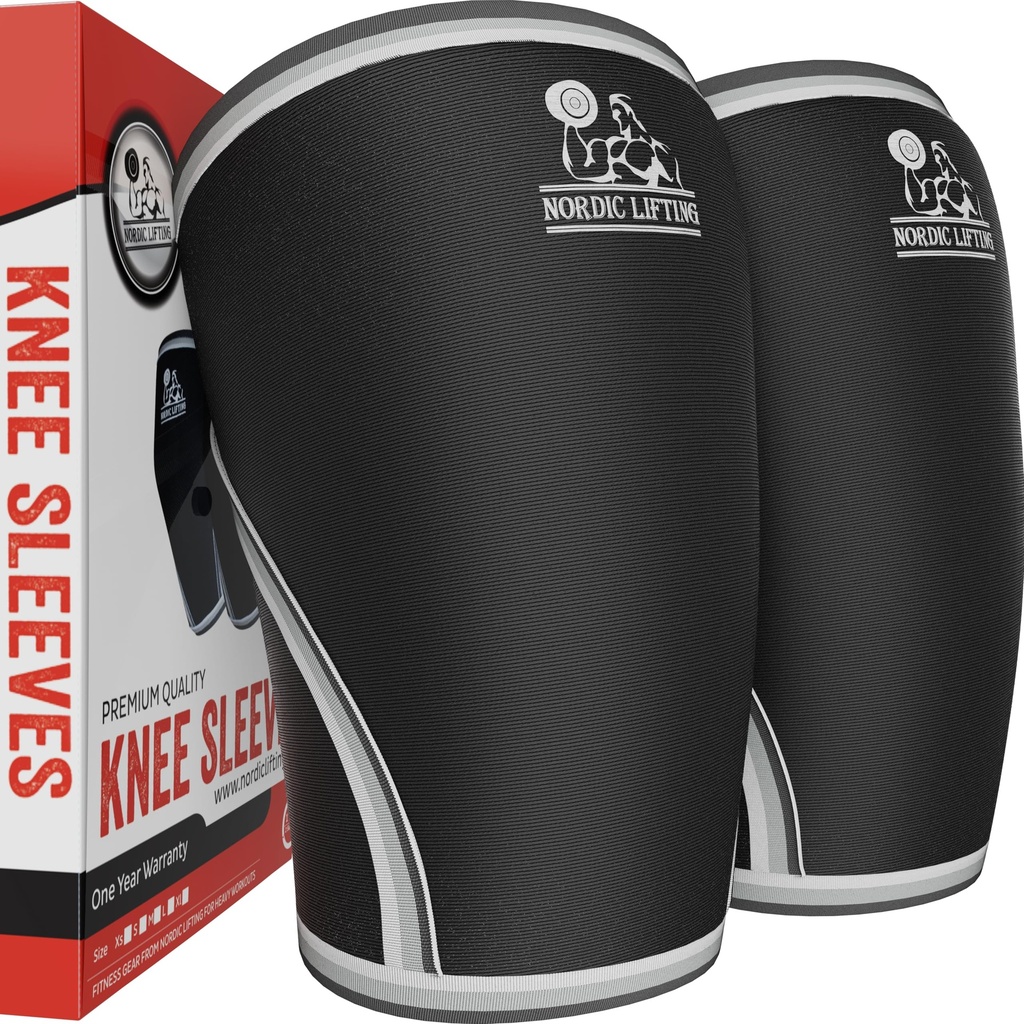 Nordic Lifting Knee Sleeves (1 Pair) Support & Compression for Weightlifting, Powerlifting