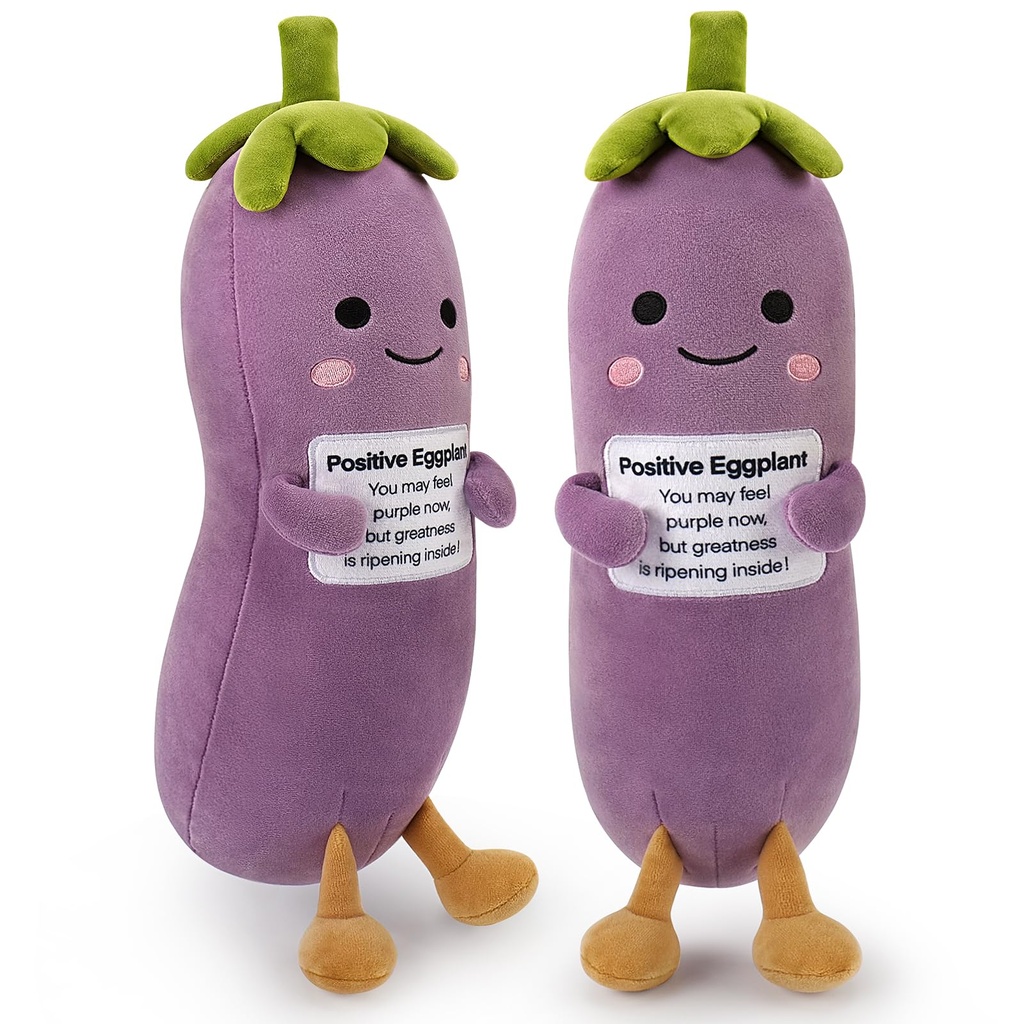 19.6in Long Body Pillow Plush Eggplant Plush Toy Emotion Support Doll Stuffed Duck Plush Pi
