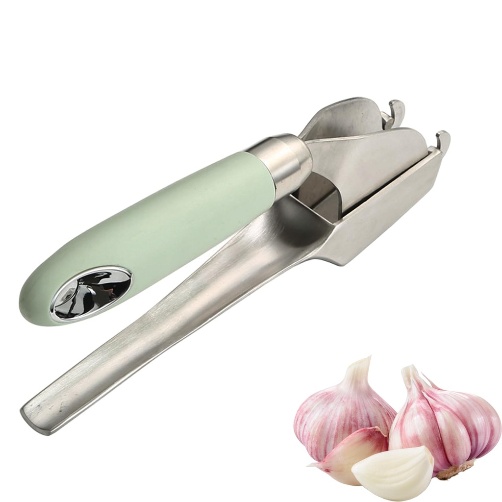 Stainless Steel Garlic Press with Detachable Handle, Kitchen Garlic Crusher, Garlic Mincer,
