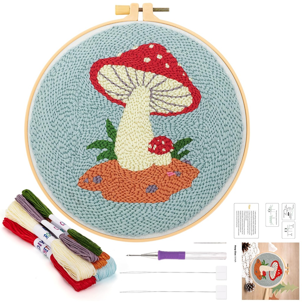 JSRQT Punch Needle Kits Embroidery Starter Kit Punch Needle Kits for Adults Beginner with M
