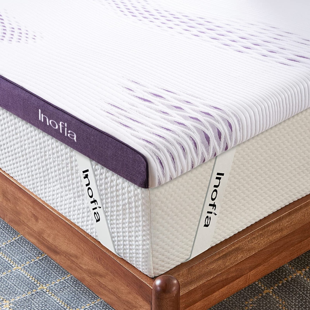 Inofia Gel Memory Foam Mattress Topper Small Double, 8CM Firmness GELEX Bed Topper with Was