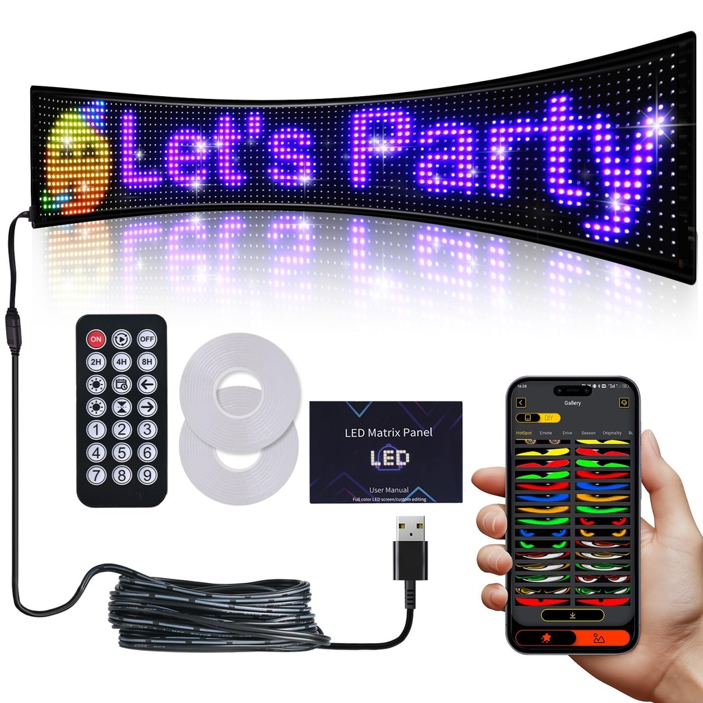 35.35''x7.56'' Scrolling Bright Advertising LED Signs, LED Sign Programmable FPCB Flexible