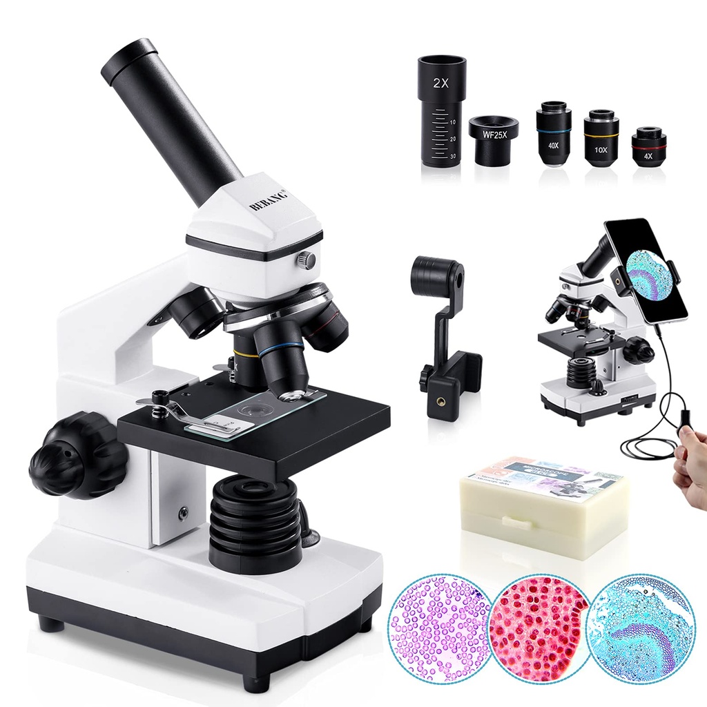 BEBANG 100X-2000X Microscope for Kids Adults, Professional Biological Microscope Kit for St