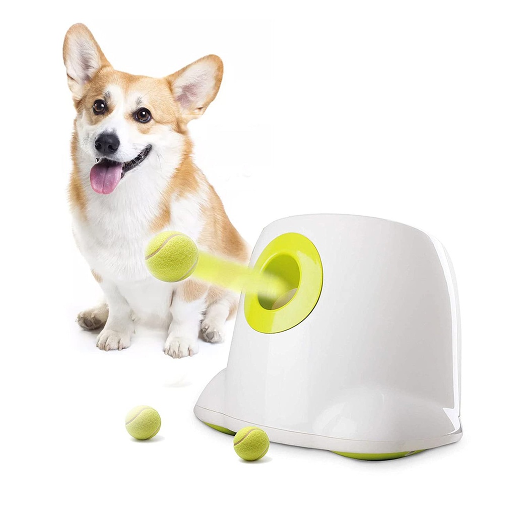 ALL FOR PAWS Automatic Dog Ball Launcher, USB Rechargeable Interactive Dog Tennis Ball Throw