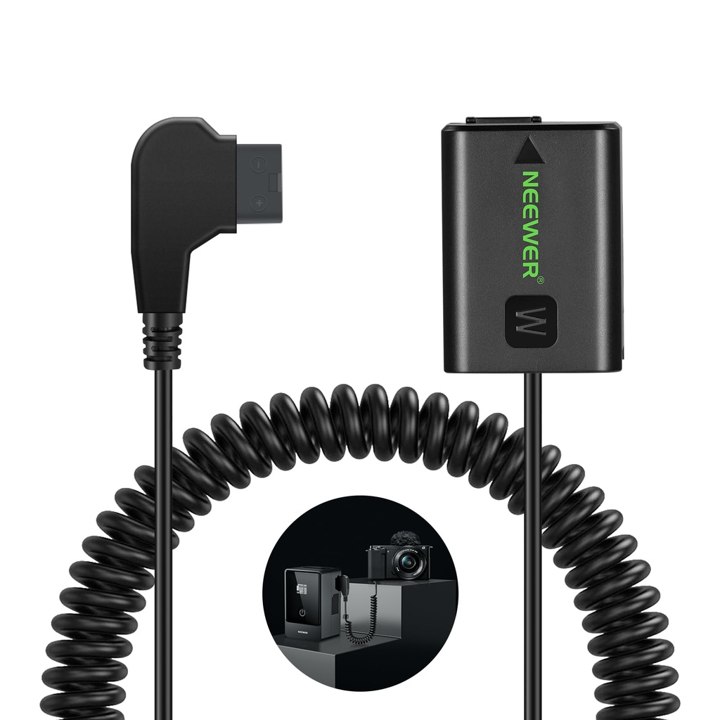 NEEWER D Tap to NP-FW50 Dummy Battery with Cable for V Mount Battery, Stable Continuous Powe