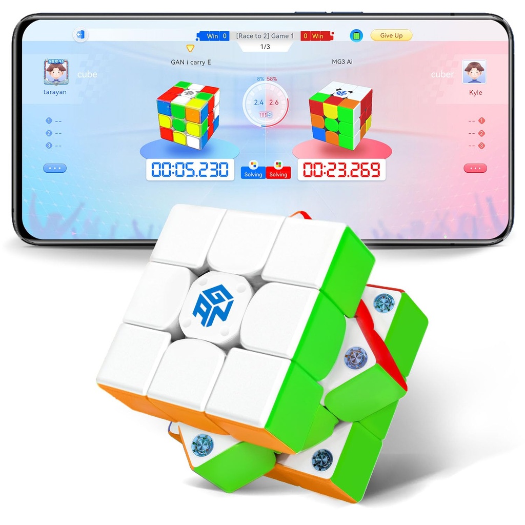GAN356 i Carry E Smart Cube with 150Hrs Battery, 3x3 Speed Cube 48 Magnets & APP Control, GE