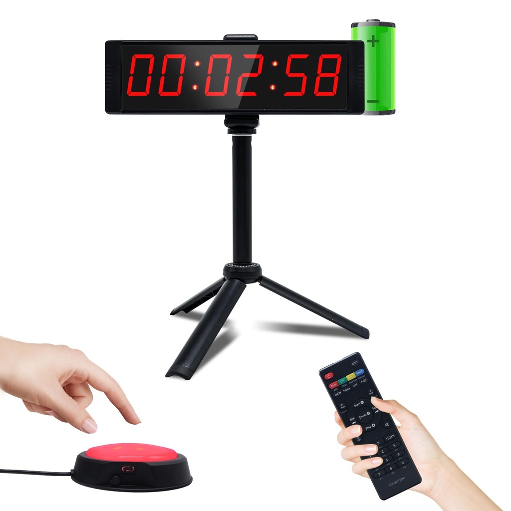 Ousmile Gym Timer Clock for Home Gym, Fitness Timing with Start/Stop Button, Interval Timer