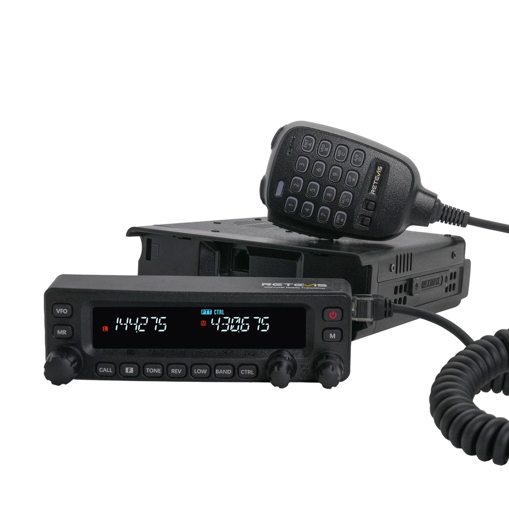Retevis MA1 Ham Radio, 50W Mobile Transceiver with Removable Control Panel, Cross-Band Repe