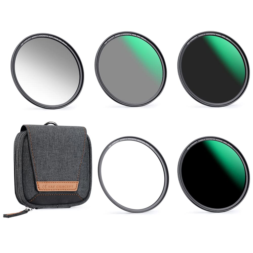 K&F CONCEPT 67mm 5-in-1 Magnetic Lens Filter Kit, Includes GND8+ ND8+ ND64+ ND1000+ Adapter
