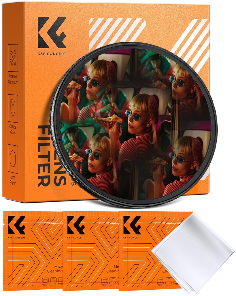 K&F CONCEPT 82mm Kaleidoscope Prism Filter Optical Glass Central Pentaprism Special Effect