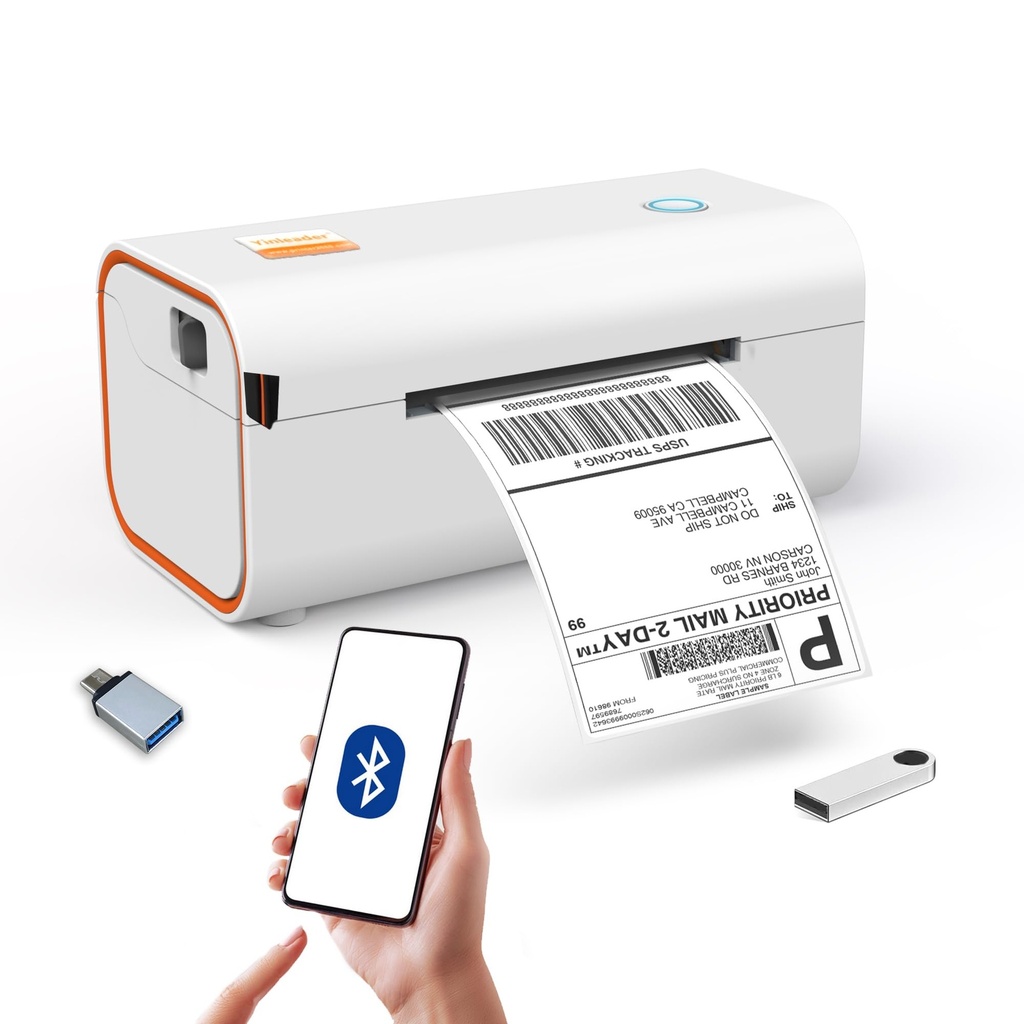 Yinleader Thermal Shipping Label Printer Bluetooth/USB, Thermal Printer 4x6, Postage Label