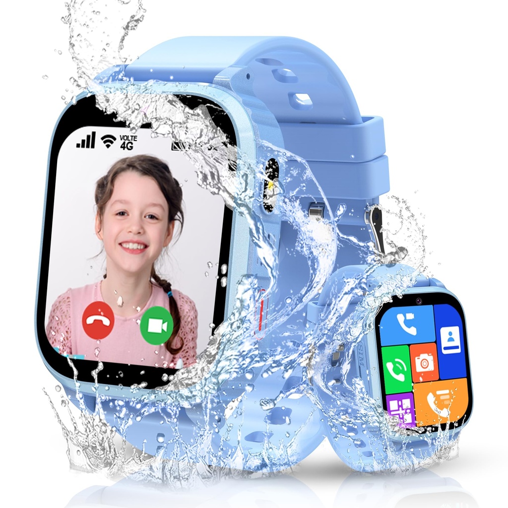 Kesasohe 4G Kids Smart Watch, Smart Watch for Kids GPS Tracker Phone Boys Girls with Video