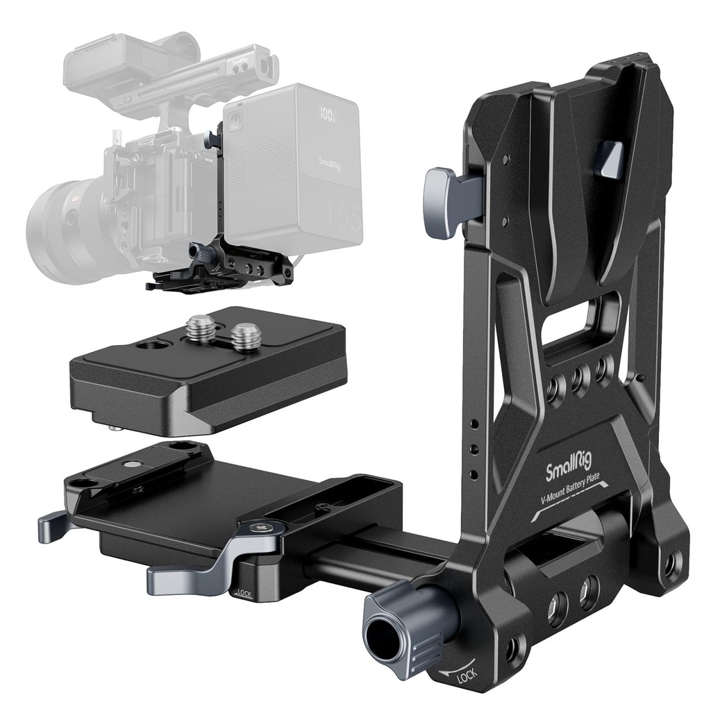 SMALLRIG V-Mount Battery Plate, V Lock Battery Mounting Plate with Double Quick Release Pla
