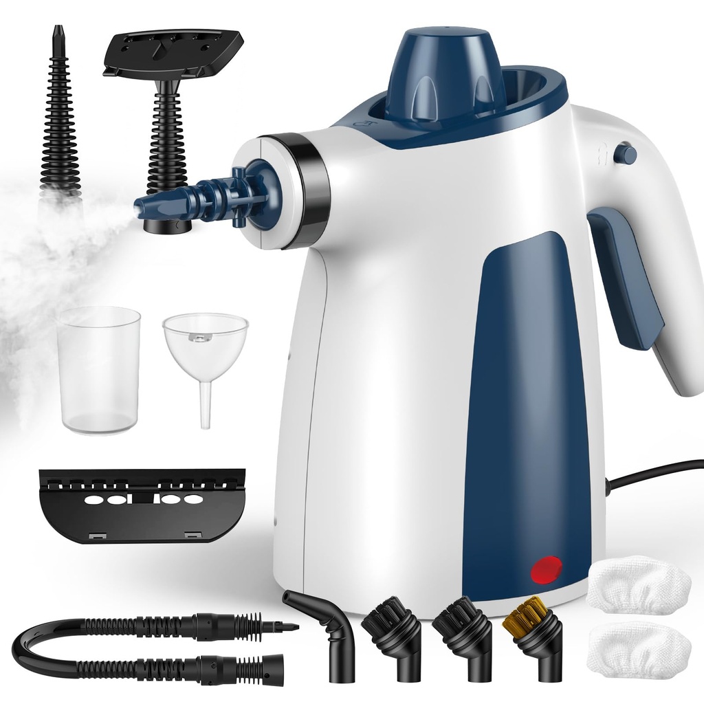 ASSCA Handheld Steam Cleaner, 1050W Portable Pressurised Steam Cleaner with 12-Piece Accesso