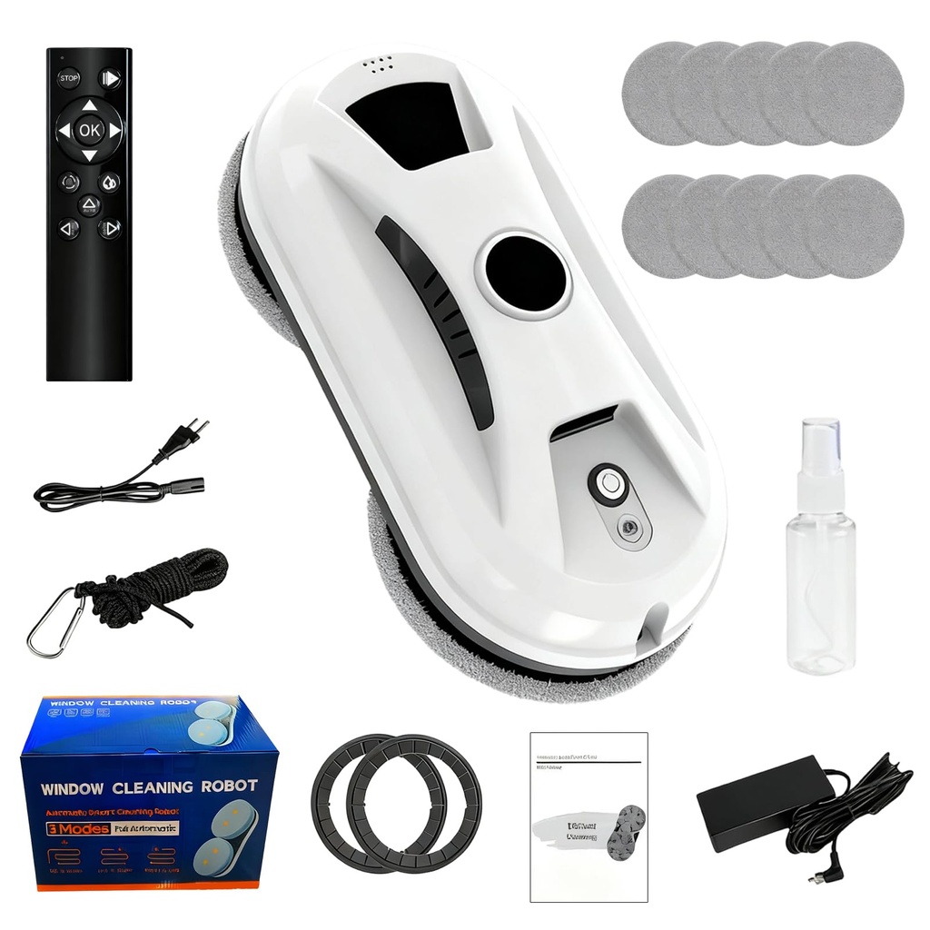 Bekasa Window Cleaner Robot with Automatic Spray, 5600Pa Smart Window Cleaning Robot