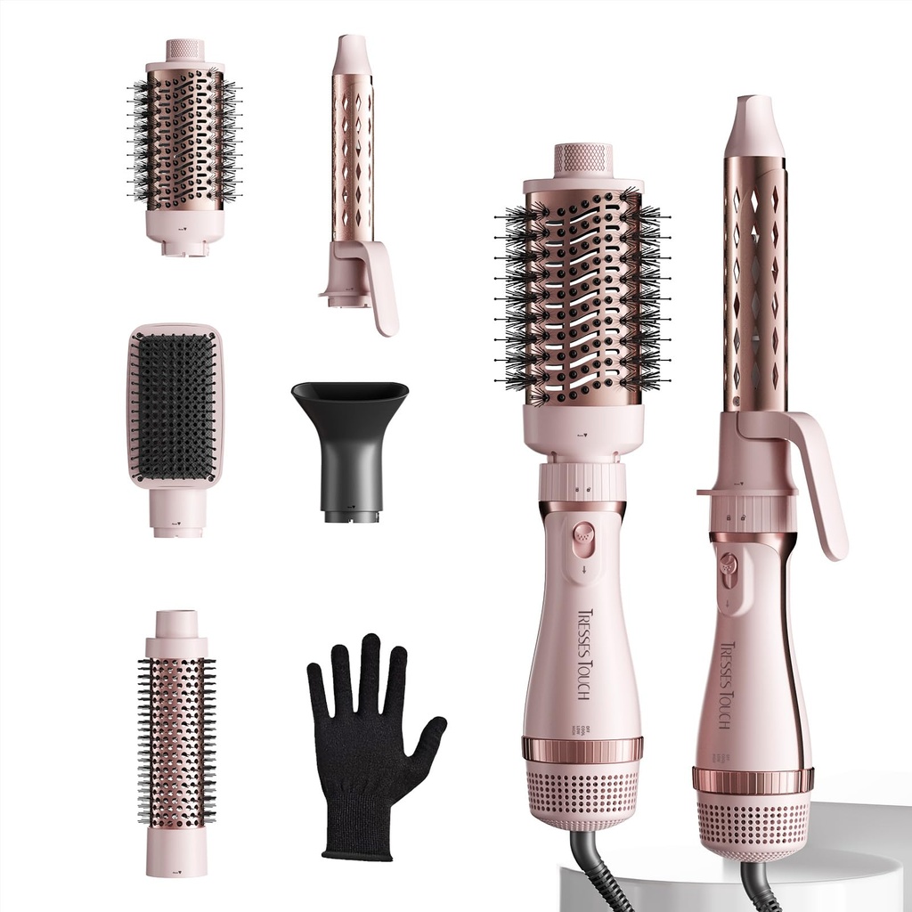 Tresses Touch Hair Dryer Brush, 5-in-1 Blow Dry Hair Brush, Multi Hot Air Styler for Drying