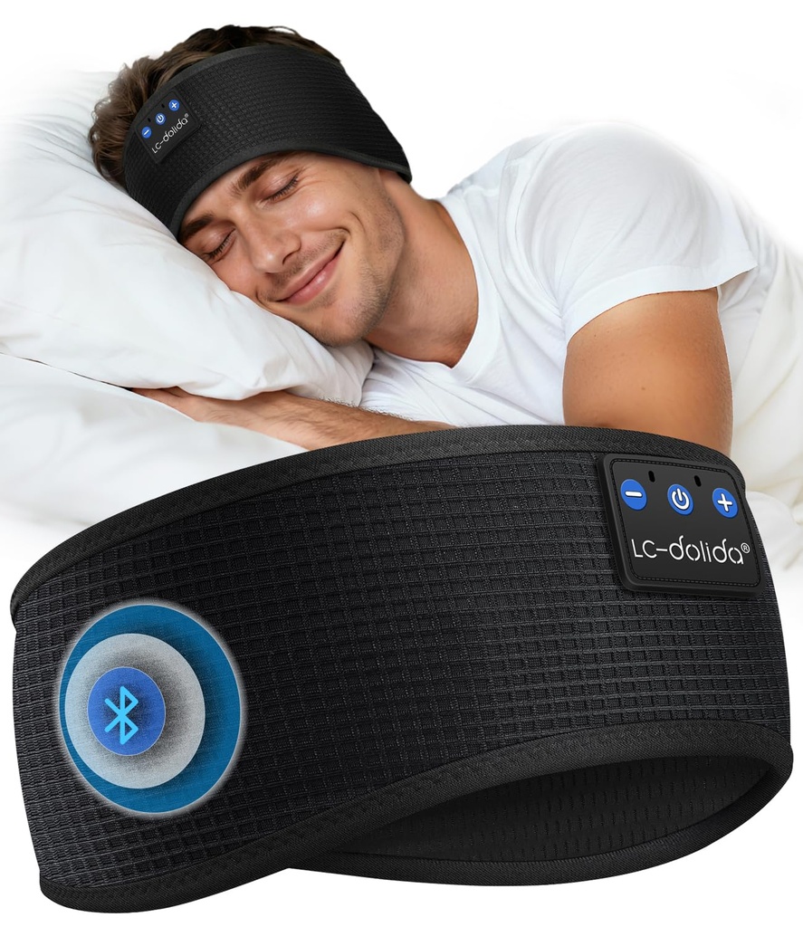 LC-dolida Sleep Headphones Headband Bluetooth 5.4, Soft Sleep Earphone Sleepband for Men Women