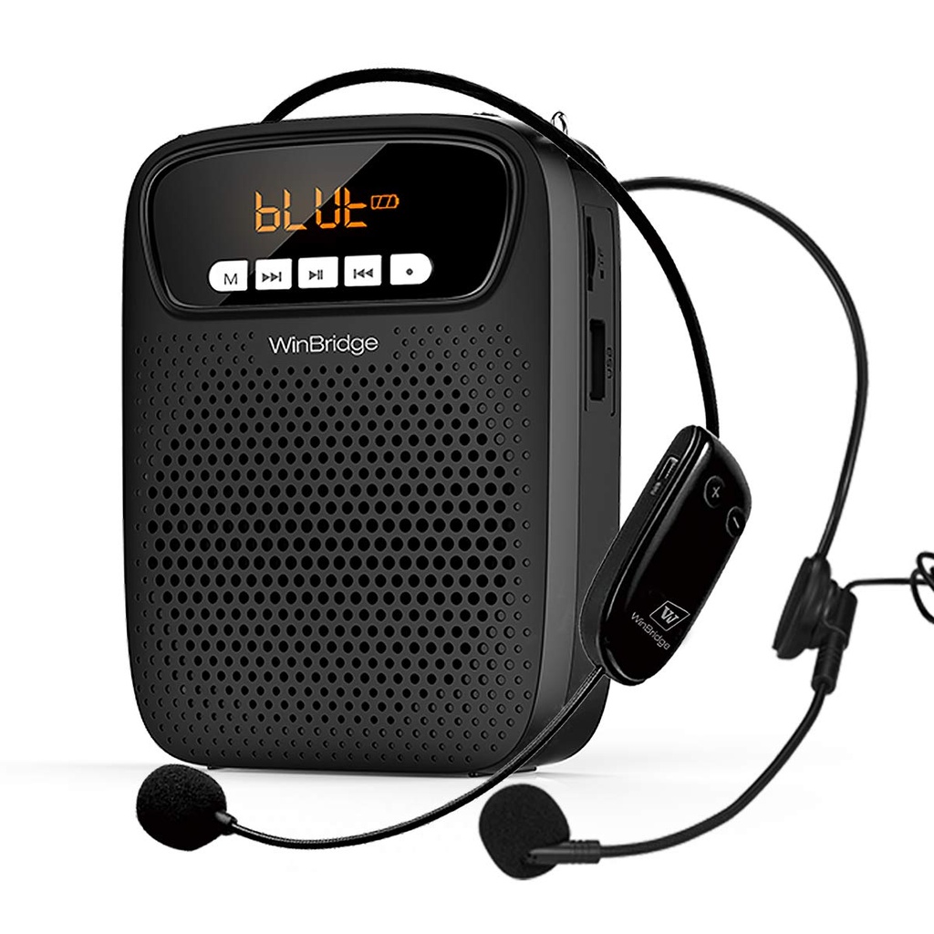 15W Voice Amplifier with Wireless/Wired Microphones for Teacher, Portable Bluetooth Headset