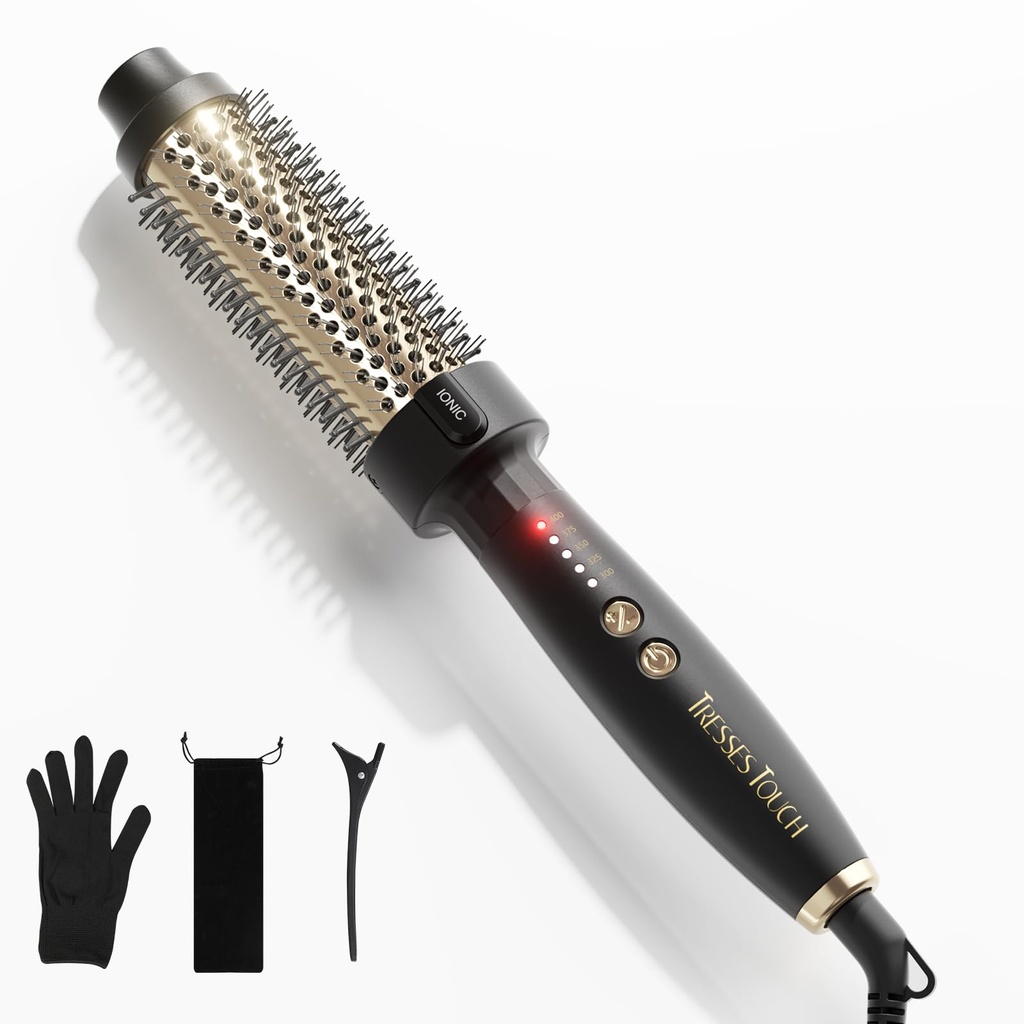 Tresses Touch Thermal Brush, Round Heated Hot Brush Blowout Boost Ionic, Curling Brushes