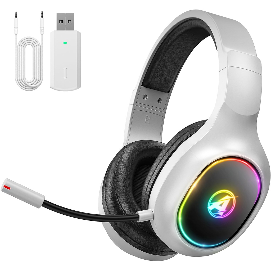 Awinnasey PH1 Wireless Gaming Headset for PS5, PS4, PC -2.4 GHz Bluetooth Gaming Headphones
