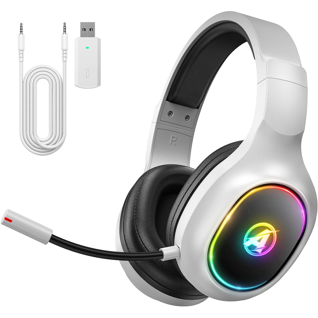 Awinnasey PH1 2.4GHz Wireless Gaming Headset for PS5, PS4, PC, Switch, Bluetooth Headset
