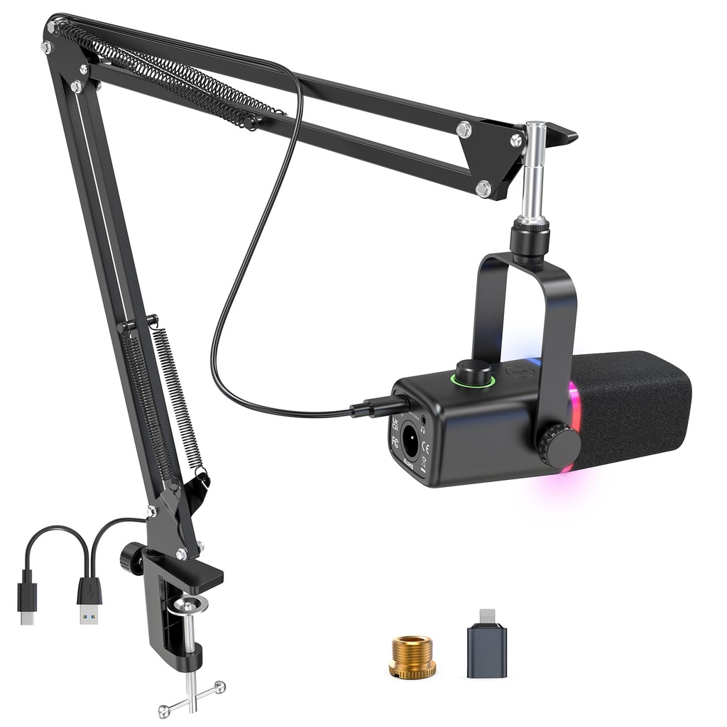 zealsound USB/XLR Microphone,Broadcast-Quality Dynamic Studio Vocal Mic for iPhone PC Phone