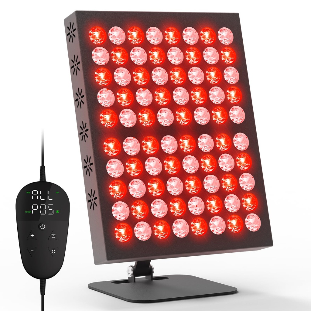 Red Light Panel, 80LEDs 660nm & 850nm Infrared Lamp, 62W High Power Red Lamp with 10/20/30M