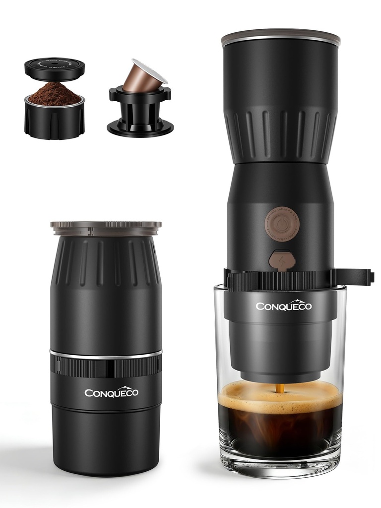 Mini Portable Coffee Maker: 160ml Travel Espresso Machine - Electric Coffee Brewer for Camp
