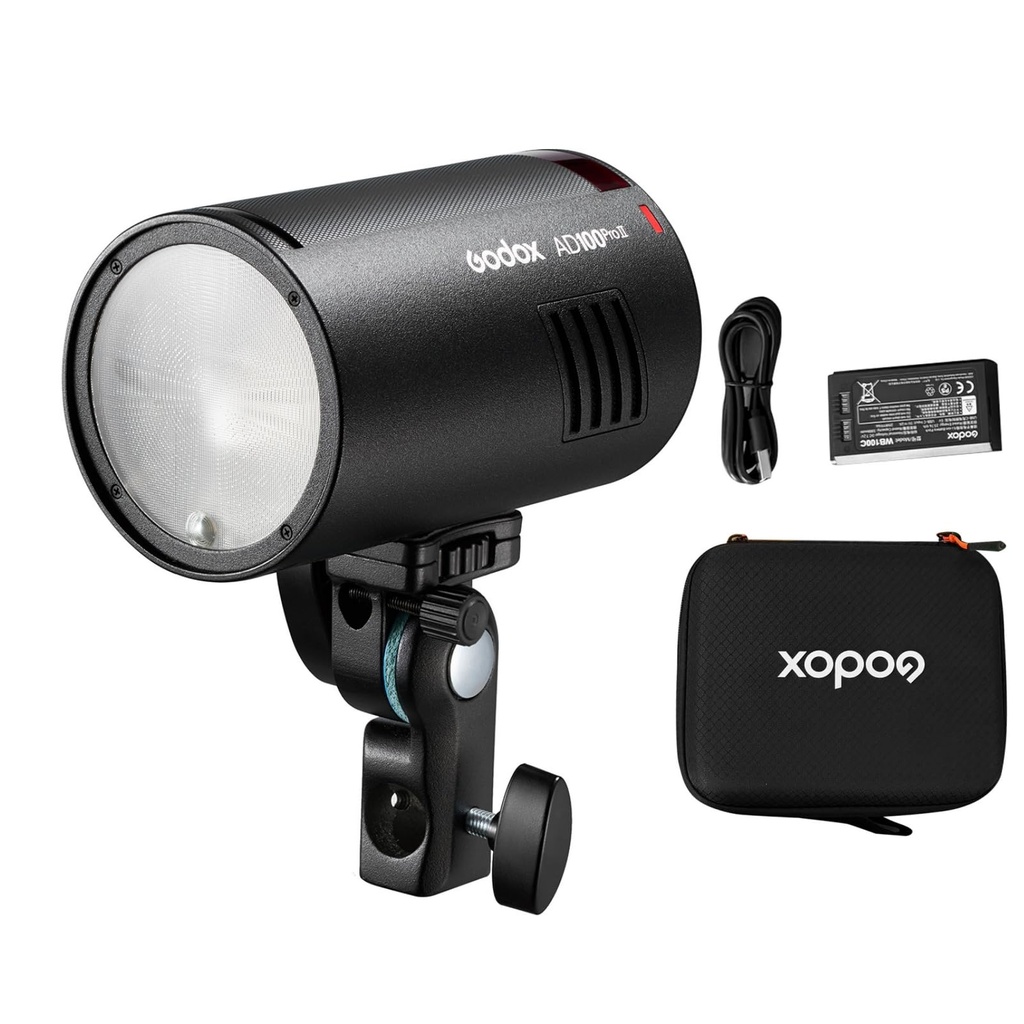 Godox AD100Pro II Pocket Flash 100Ws Strobe Light, 2.4G TTL, 1/8000s HSS, 490 Full Power 
