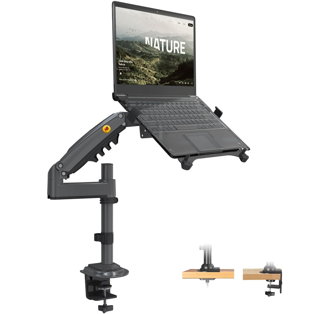 NB North Bayou Laptop Mount with Adjustable Tray for 13-17 Inch Notebook, Monitor Arm Desk