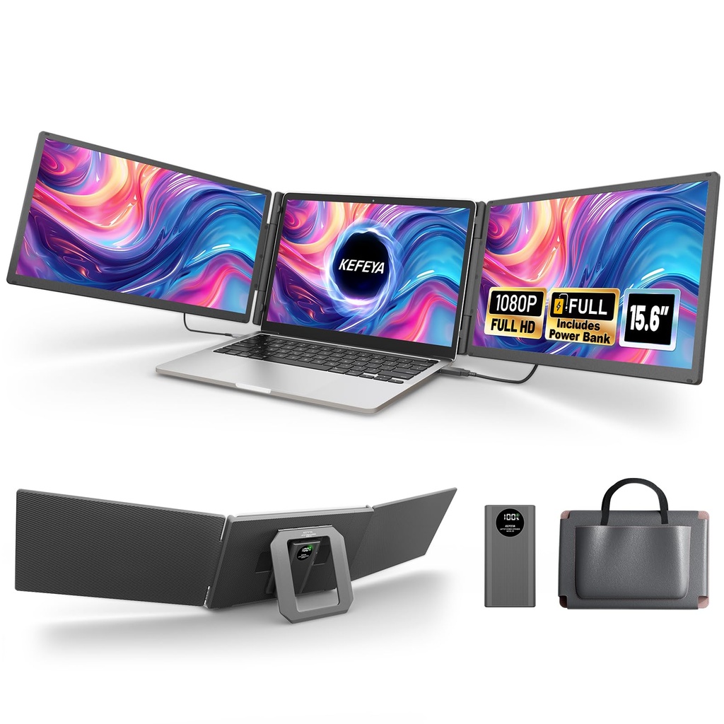 KEFEYA 15.6Ã¢Â€Â Laptops Monitor Extender Includes Power Bank, Laptop Screen Extender 1080