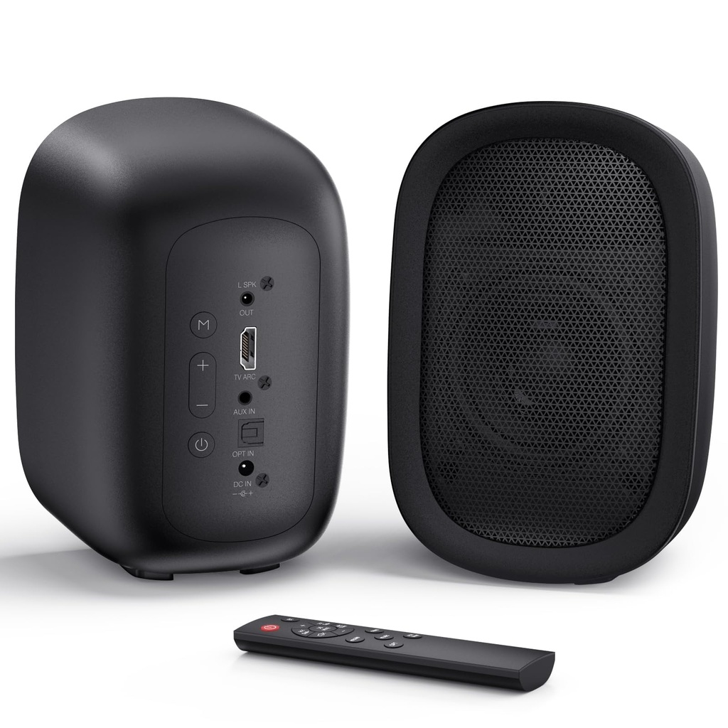 Saiyin Active Bluetooth Bookshelf Speakers, 40W Stereo Sound Speakers with 3-Inch Woofer
